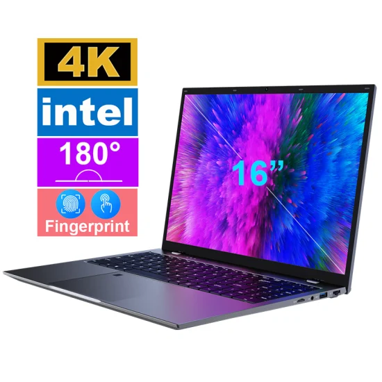 Laptop 4K Laptop con impronte digitali ultrasottili RAM 16 GB di memoria 512 GB Notebook PC